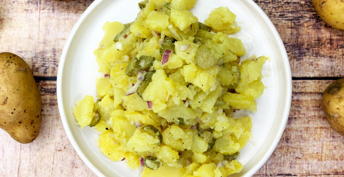 Kartoffelsalat vegan mit Essig Öl Dressing