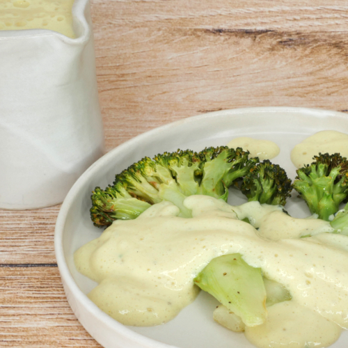 Vegane Hollandaise mit Seidentofu, ölfrei und proteinreich